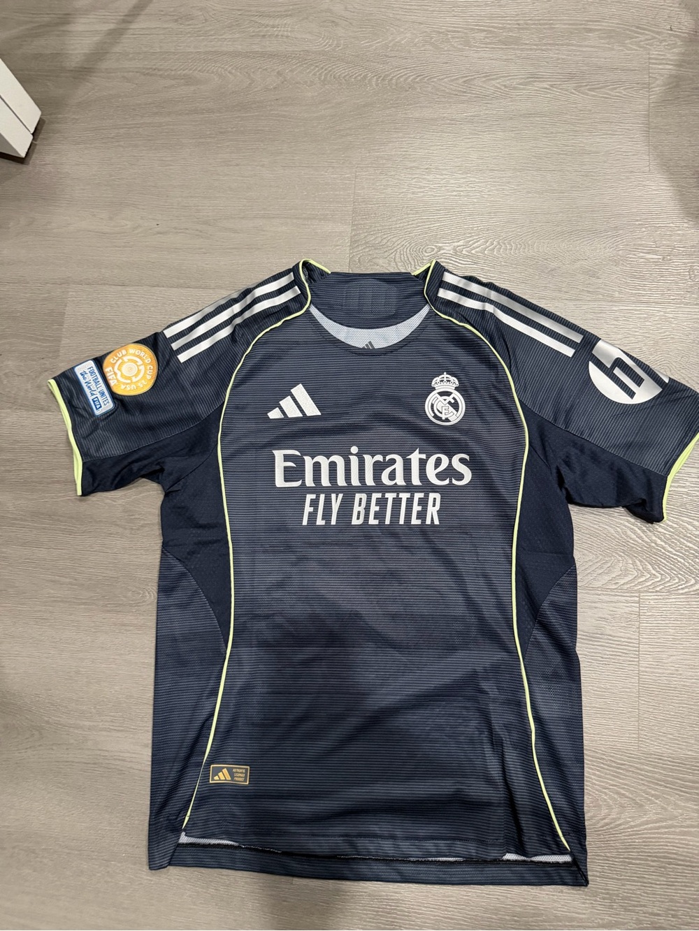 adidas Navy and Neon Trim Real Madrid Soccer Jersey
